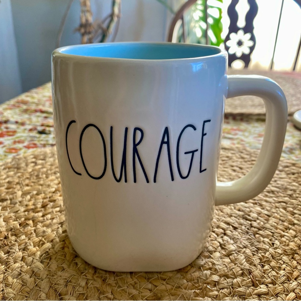 Rae Dunn White Artisan Collection Mug “COURAGE”